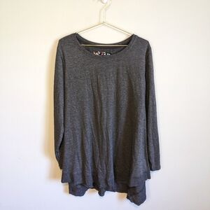 Cupio Woman Dark Gray Long Sleeve Blouse, size 2X